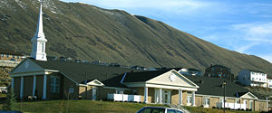 Latter-day Saint chapel in suburban Salt Lake City