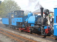 No.778 hauling a train on the Ffestiniog Railway.