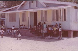 A school on the beach.