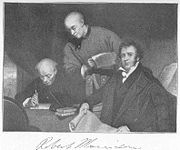 Robert Morrison and Chinese helpers translating the Bible