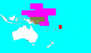 Location of the former German protectorate of New Guinea.