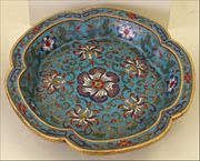 Qing Dynasty cloisonné dish