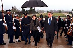 Clark with Paul Wolfowitz at the Pentagon.