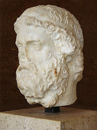 A bust of Anacreon in the Louvre, Paris, France