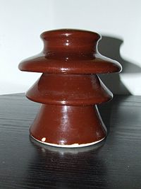 110 kV ceramic insulator, showing sheds.