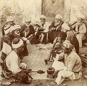 A coffee house in Palestine, c. 1900