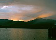 Sunset on Goatfell, Isle of Arran. June 2005.
