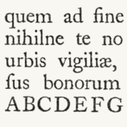 Caslon English roman, from a sample issued by the Caslon foundry. Compare with the Fell type.