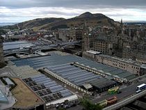 Waverley is located in the ravine between the Old and New Town on the drained Nor Loch.