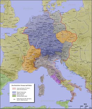 The Holy Roman Empire at Otto's death in 973