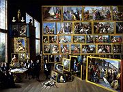 Archduke Leopold's Gallery in Brussels, for which Wright collected (painting by David Teniers the Younger c. 1650). 