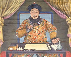 Emperor Qianlong Practicing Calligraphy.