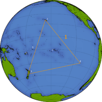 Polynesia is generally defined as the islands within the triangle