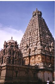 Detail of the main gopura (tower) of the Thanjavur Temple