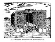 Floating Dock. Woodcut from Venice (1560).