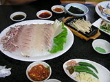 Sashimi style raw fish