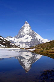 The Matterhorn, mirrored in Riffelsee.