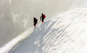 Mountaineering in the Alps Mountains