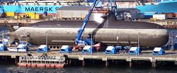 Type 212 submarine with AIP propulsion of the German Navy in dock at HDW/Kiel