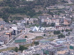 Escaldes-Engordany with Caldea (center).