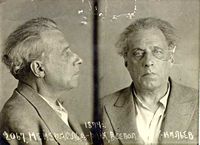 Meyerhold's mugshot, taken at the time of his arrest by Soviet police