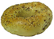 "Everything" bagel with a variety of seasonings.