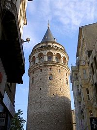 Galata Tower dominates the skyline of the medieval Genoese citadel at the northern side of the Golden Horn
