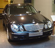Mercedes-Benz car shown in their show-room on the Champs-Élysées, Paris, France