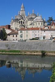 The Cathedral of Saint-Front, Perigueux, France, has five domes similar to Byzantine churches, but is Romanesque in construction.