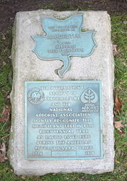 Arboretum plaque (between Garland Hall and Rand Dining Facility)