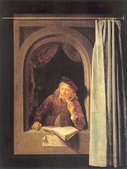Painter with a Pipe and Book by Gerard Dou. c.1654