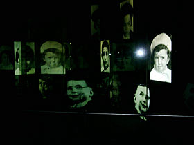 Inside the haunting children's memorial building at Yad Vashem.