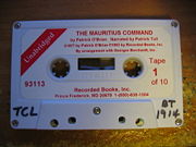 Cassette recording of Patrick O'Brian's The Mauritius Command done by Patrick Tull.