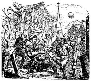 An illustration of mob football
