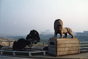 South Korean National Assembly Building Viewed from Yoido Bridge