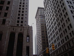 1920s skyscrapers in downtown Detroit.