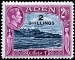 1951 stamp depicting Steamer Point with the outside of the volcanic rim of Crater in the background