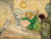 The Resurrection of Lazarus  by Vincent van Gogh (after Rembrandt), 1889-90 (Auvers-sur-Oise, Paris).