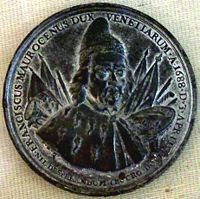 Venetian medal of 1688, struck in honor of Morosini's conquest of the Morea and his election as Doge of Venice