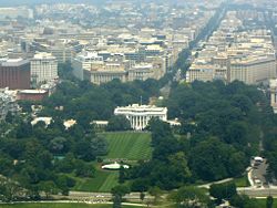 The White House and surrounding area as seen from the Washington Monument
