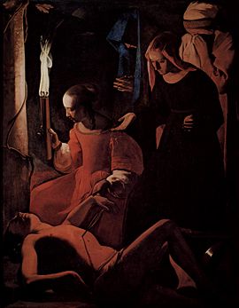 St Sebastian tended by Saint Irene, Georges de La Tour ca. 1645.