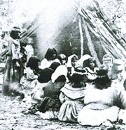 Paiute ceremony in 1872 at current site of Yosemite Lodge