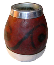 Calabash gourd used for mate.