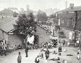 Prison camp in Suomenlinna, Helsinki. More than 11,000 people died in such camps due to hunger, disease, and executions.