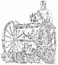 An illustration of later model nineteenth century Gatling gun. It was a multi-barreled rotary machine gun fired via a manual crank, which mechanically loaded and primed cartridges from the hopper above the gun