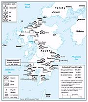 American estimates of Japanese troop strength on Kyūshū as of August 2, 1945.