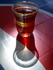 A glass of Turkish tea.