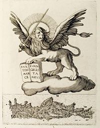 1651 map depicting the Venetian Lion of St Mark standing guard over the Regno di Candia. By that time however, all of the island, except for the capital Candia, was under Ottoman control.