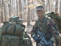 Army ROTC cadets on a field training exercise.