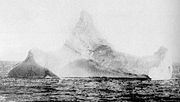 Photograph of an iceberg in the vicinity of the RMS Titanic’s sinking taken on April 15, 1912 by the chief steward of the liner Prinz Adelbert.